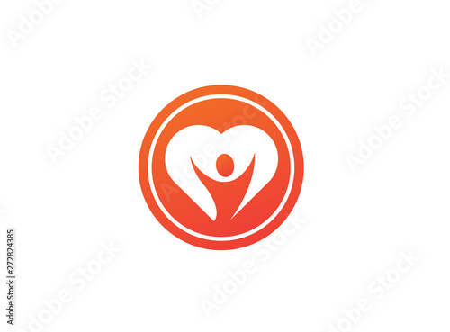 Wallpaper Mural healthy person open hands inside a heart logo design illustration in a shape Torontodigital.ca