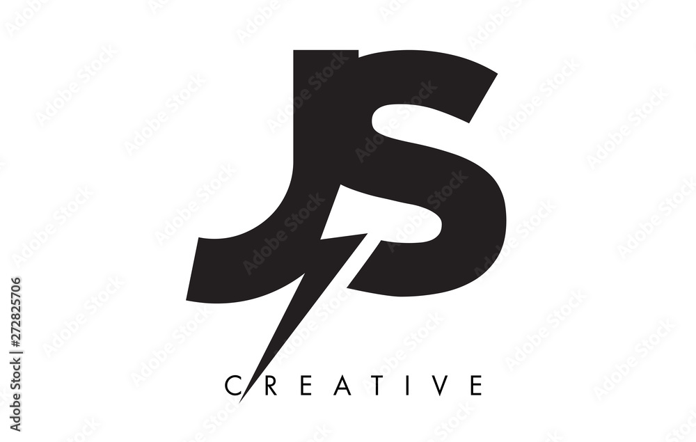 JS Letter Logo Design With Lighting Thunder Bolt. Electric Bolt Letter Logo JS Letter Logo Design With Lighting Thunder Bolt. Electric Bolt Letter Logo