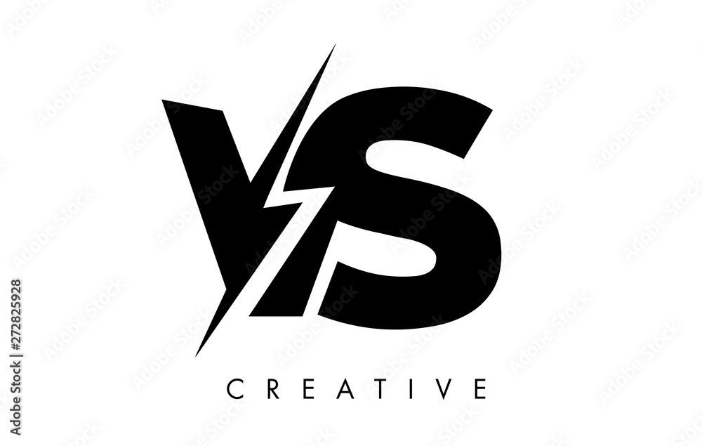 VS Letter Logo Design With Lighting Thunder Bolt. Electric Bolt Letter Logo VS Letter Logo Design With Lighting Thunder Bolt. Electric Bolt Letter Logo