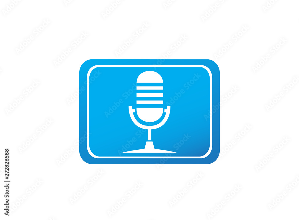 Microphone and karaoke symbol logo design illustration, mic in the shape Microphone and karaoke symbol logo design illustration, mic in the shape