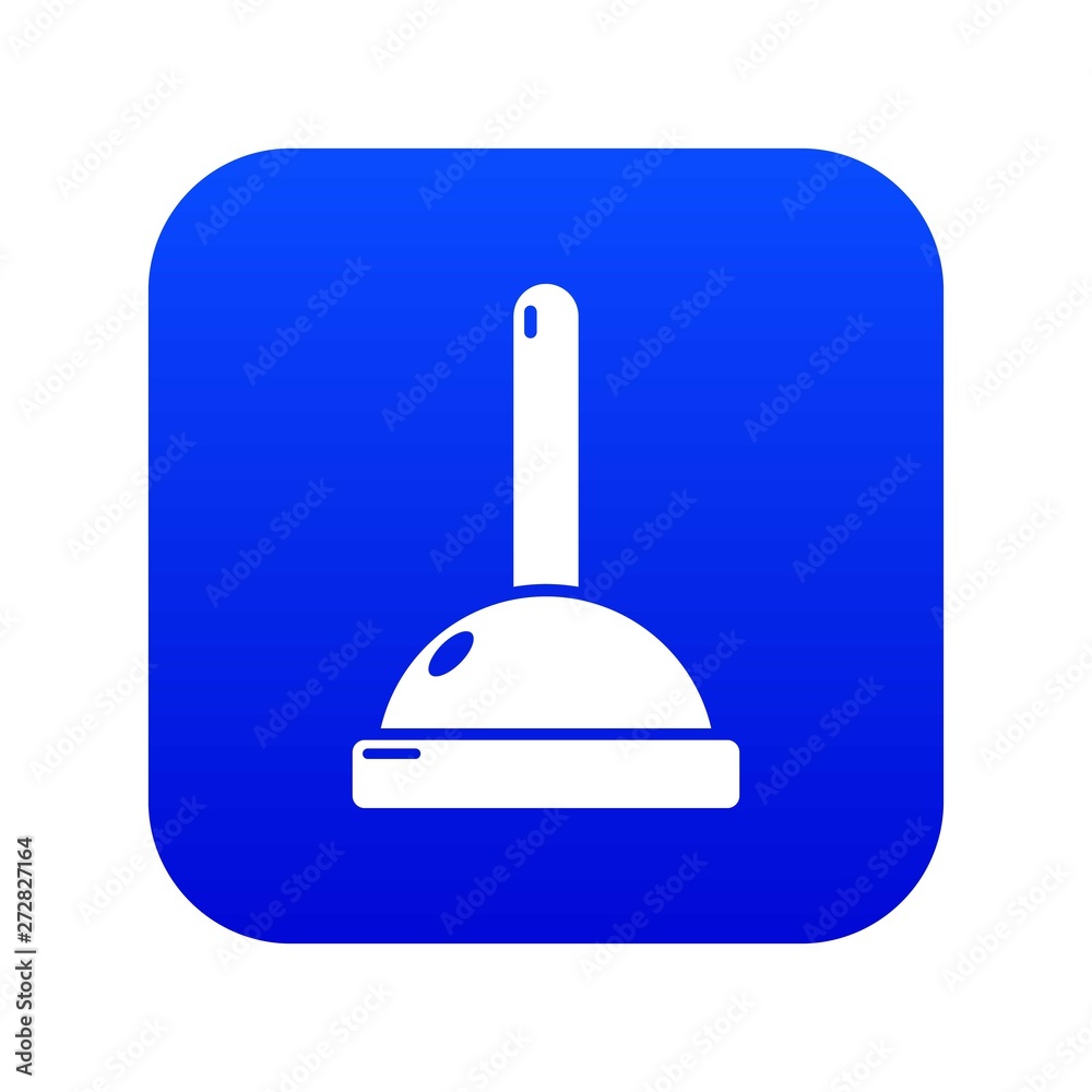 Plunger icon blue vector isolated on white background