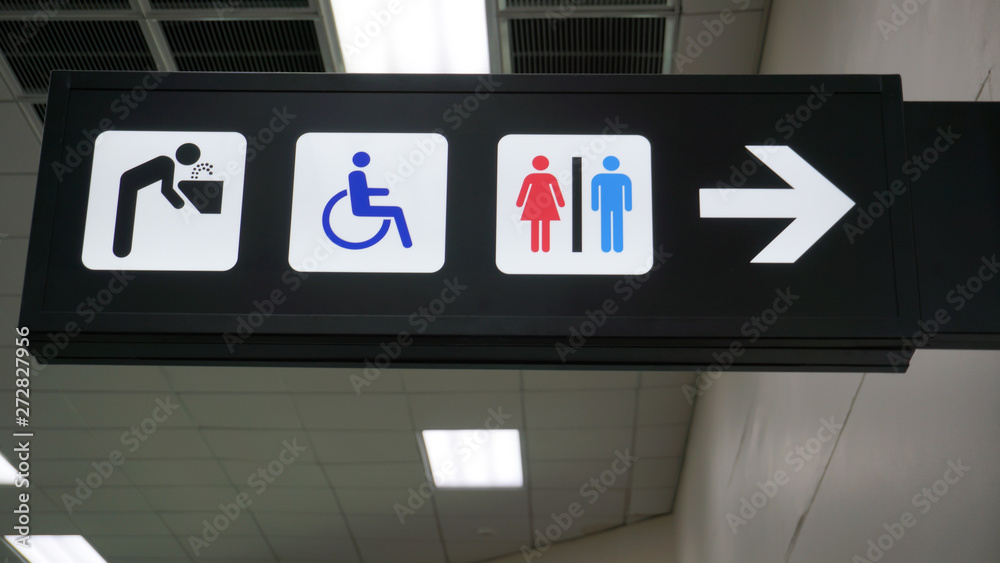 public restroom or toilet signs over head public restroom or toilet signs over head