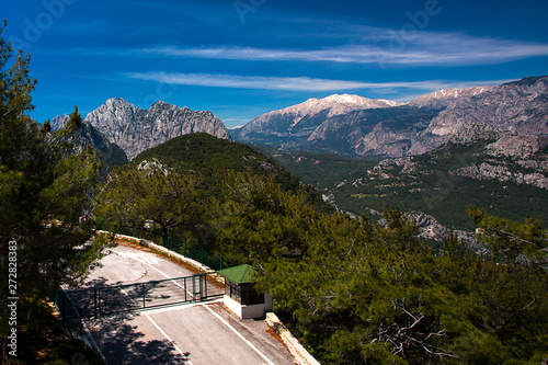 Beautiful landscape of mountains and the forest in Turkey  Antalya.Panorama from cableway.