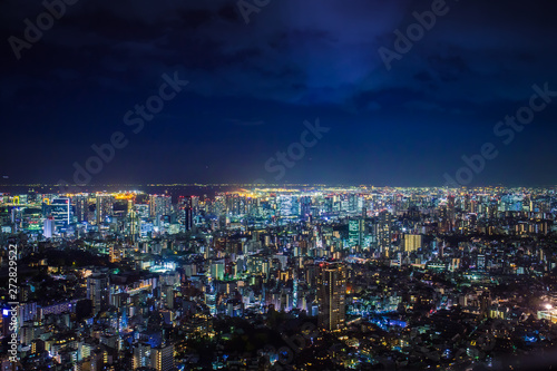 The great night view of the Tokyo cityscape