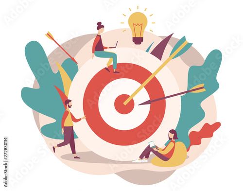 Business success. Flat cartoon style. Vector illustration