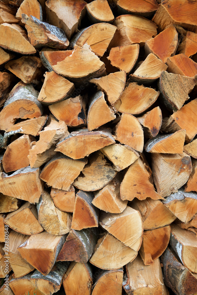 Fototapeta premium Woodpile background view