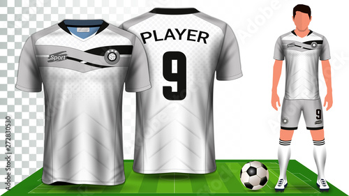 Soccer Jersey, Sport Shirt or Football Kit Uniform Presentation Mockup Template, Front and Back View Including Shorts and Socks and it is Fully Customization Isolated on Transparent Background.