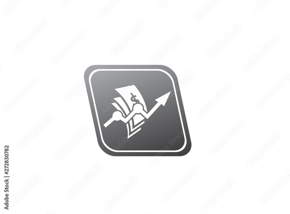 Money Arrow Chart Finance for logo design illustration in the shape icon Money Arrow Chart Finance for logo design illustration in the shape icon