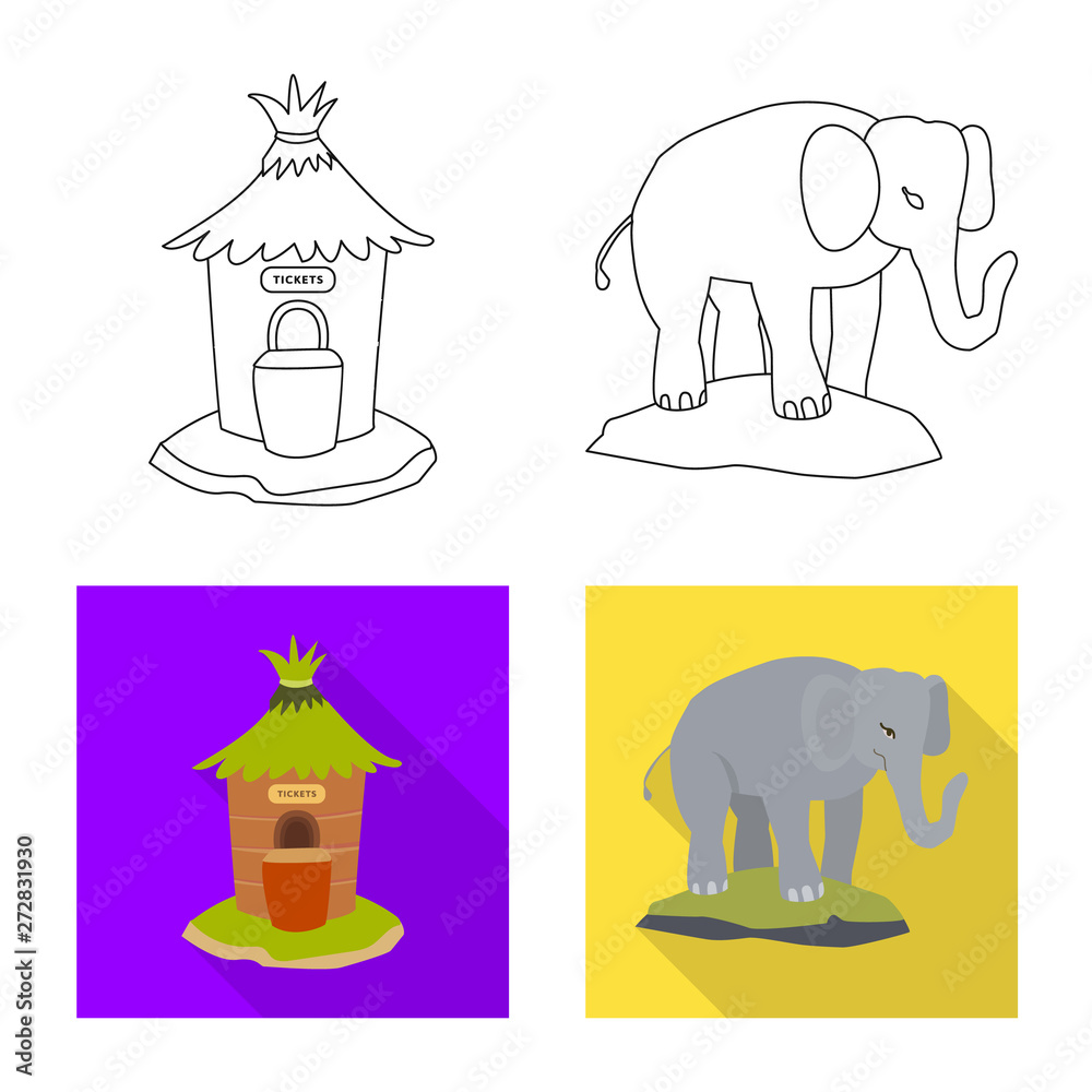 Vector design of nature  and fun  logo. Collection of nature  and entertainment vector icon for stock.