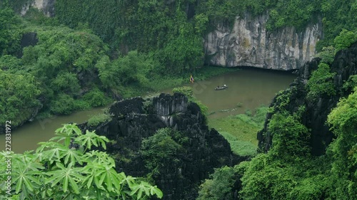 River with boats in depp forest