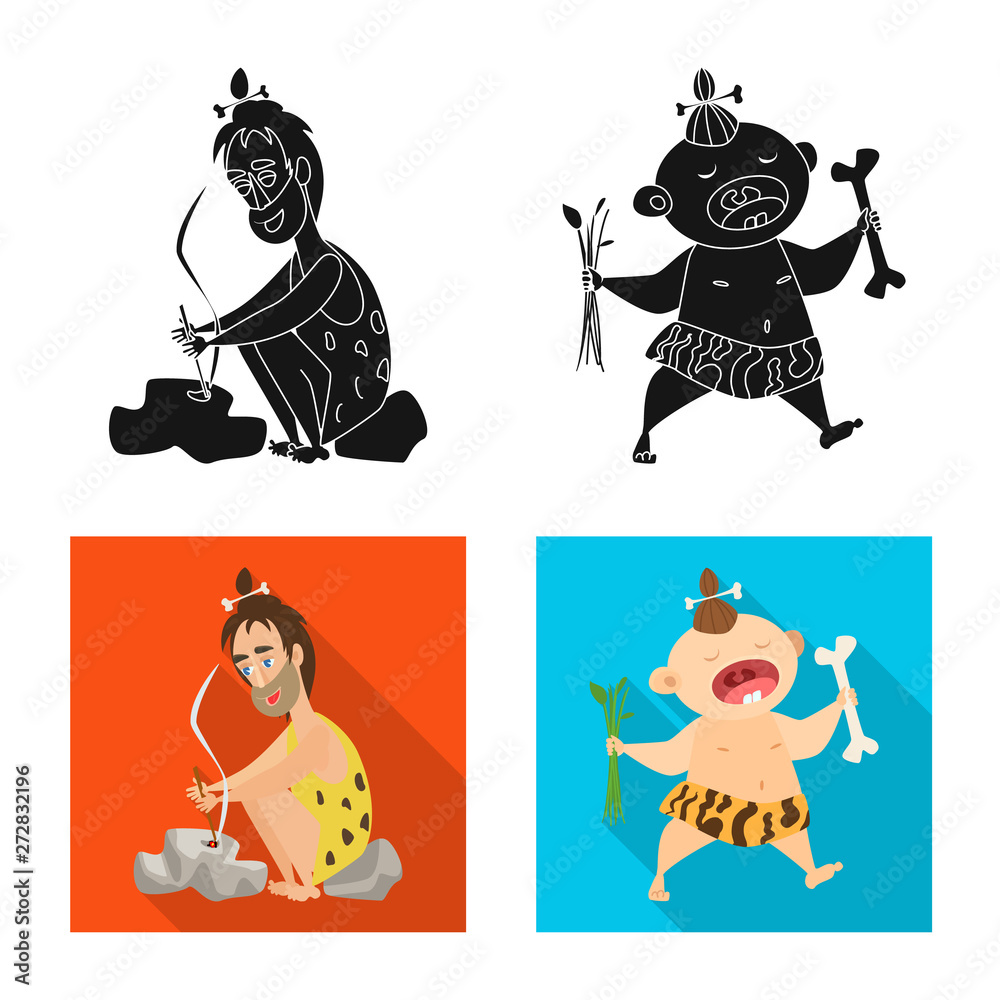 Vector illustration of evolution and prehistory symbol. Collection of evolution and development stock symbol for web. Vector illustration of evolution and prehistory symbol. Collection of evolution and development stock symbol for web.