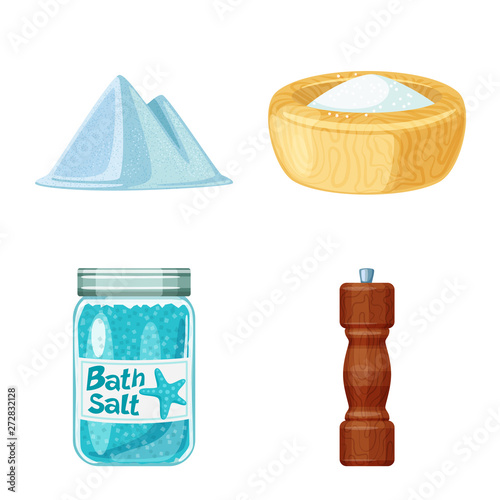 Isolated object of salt  and food icon. Collection of salt  and mineral  stock symbol for web.
