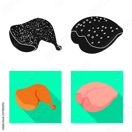 Isolated object of product and poultry icon. Set of product and agriculture stock vector illustration.
