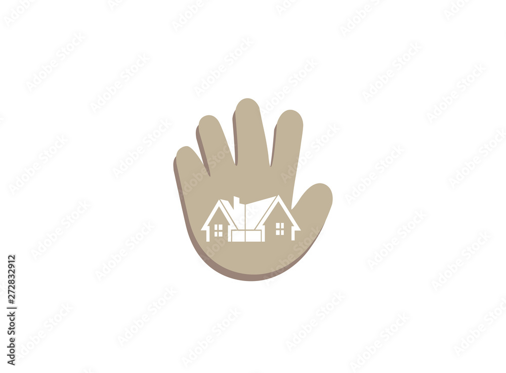 Architecture for home and houses for logo design illustration, property icon in a hand symbol Architecture for home and houses for logo design illustration, property icon in a hand symbol