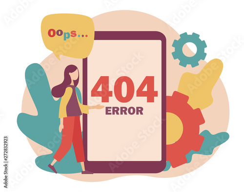 Concept 404 Error Page. Flat cartoon style. Vector illustration © Marta Sher