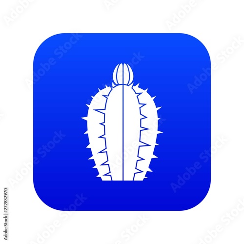 Blooming cactus icon digital blue for any design isolated on white vector illustration