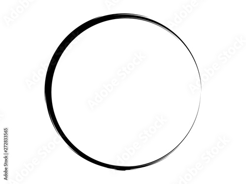 Grunge circle made of black ink.Grunge black marking element.