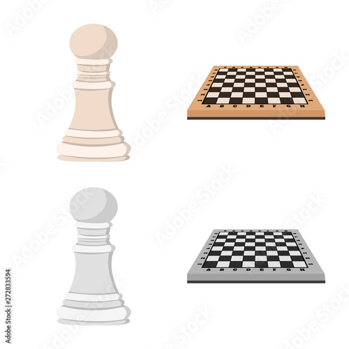 Vector illustration of checkmate and thin sign. Set of checkmate and target stock symbol for web.