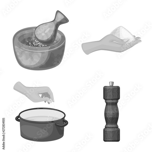 Vector design of salt  and food logo. Set of salt  and mineral  stock vector illustration.