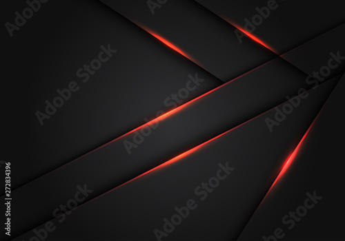 Abstract red light dark grey metallic overlap design modern futuristic technology background vector illustration.
