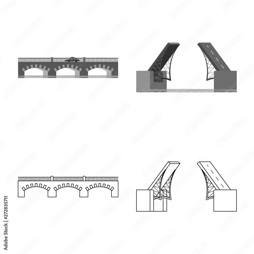 Fototapeta premium Isolated object of connection and design sign. Collection of connection and side stock symbol for web.