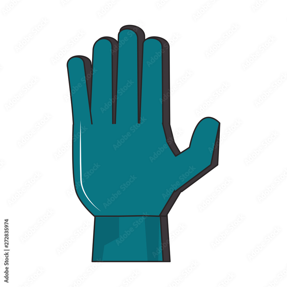Obraz premium Sport goalkeeper glove equipment cartoon isolated