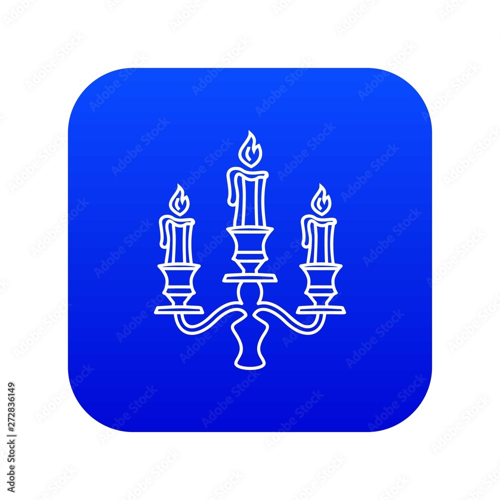 Candelabra candle icon blue vector isolated on white background Candelabra candle icon blue vector isolated on white background