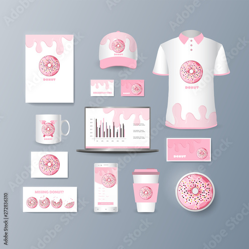 Presentation of a collection fashionable stylish items for marketing promotion goods and services on the market