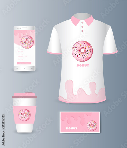 Presentation of a collection fashionable stylish items for marketing promotion goods and services on the market