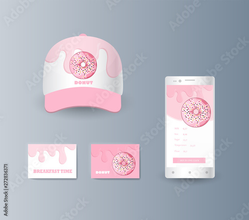 Presentation of a collection fashionable stylish items for marketing promotion goods and services on the market