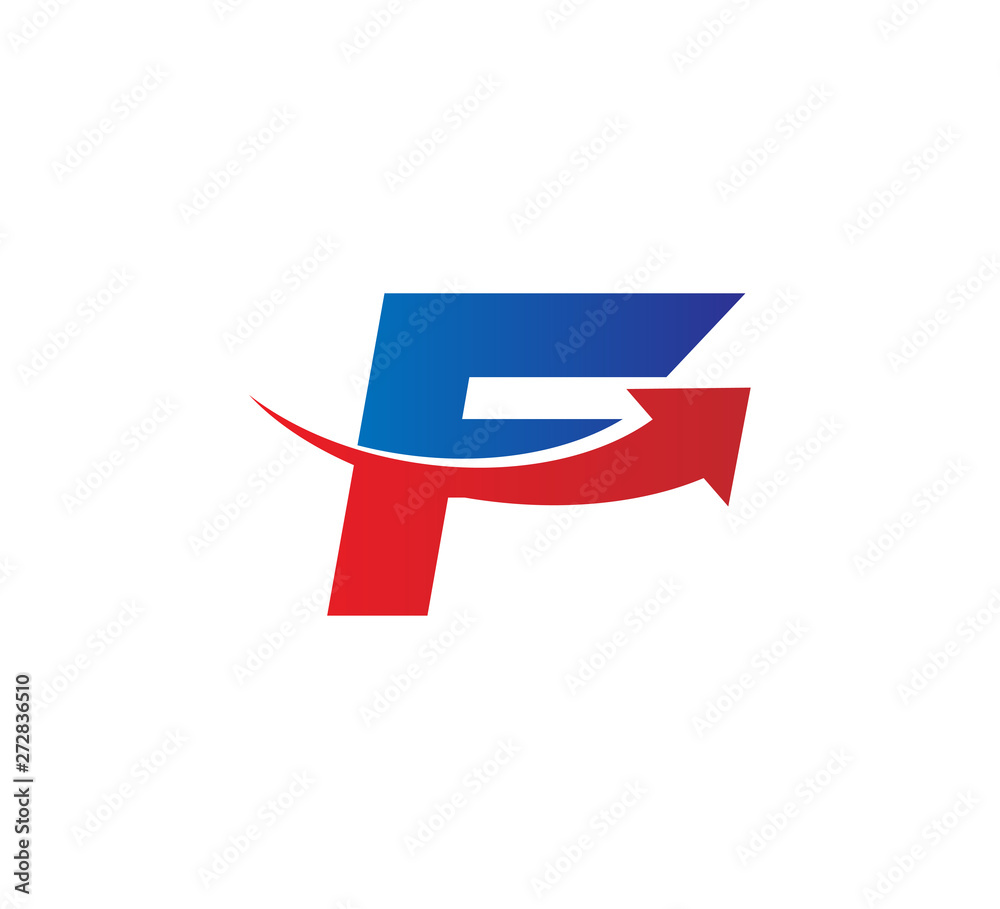 initial logo with arrow graphic vector F initial logo with arrow graphic vector F