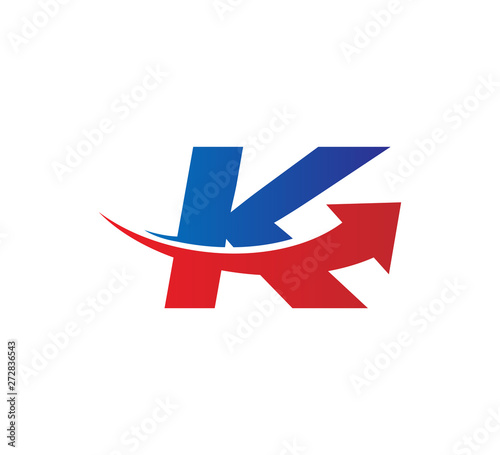 Free Download initial logo with arrow graphic vector K - GFXLoad