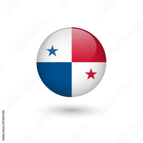 Panama flag round glossy Free Download Panama flag round glossy - GFXLoad