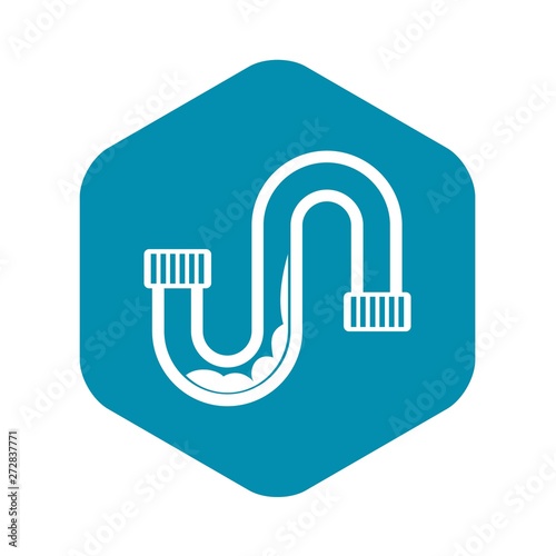 Clog in the pipe icon in simple style on a white background vector illustration