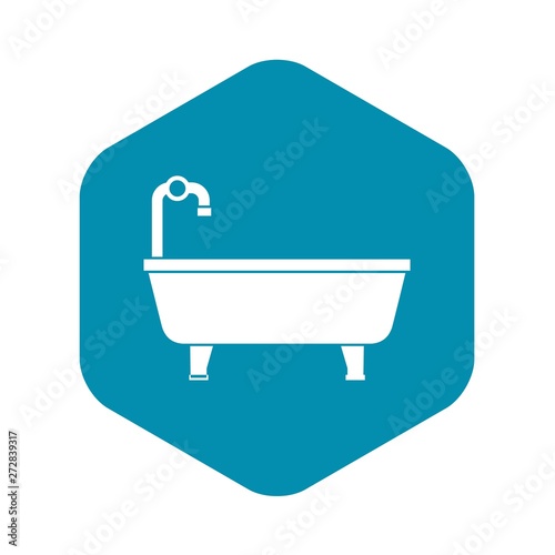 Bathtub icon in simple style on a white background vector illustration