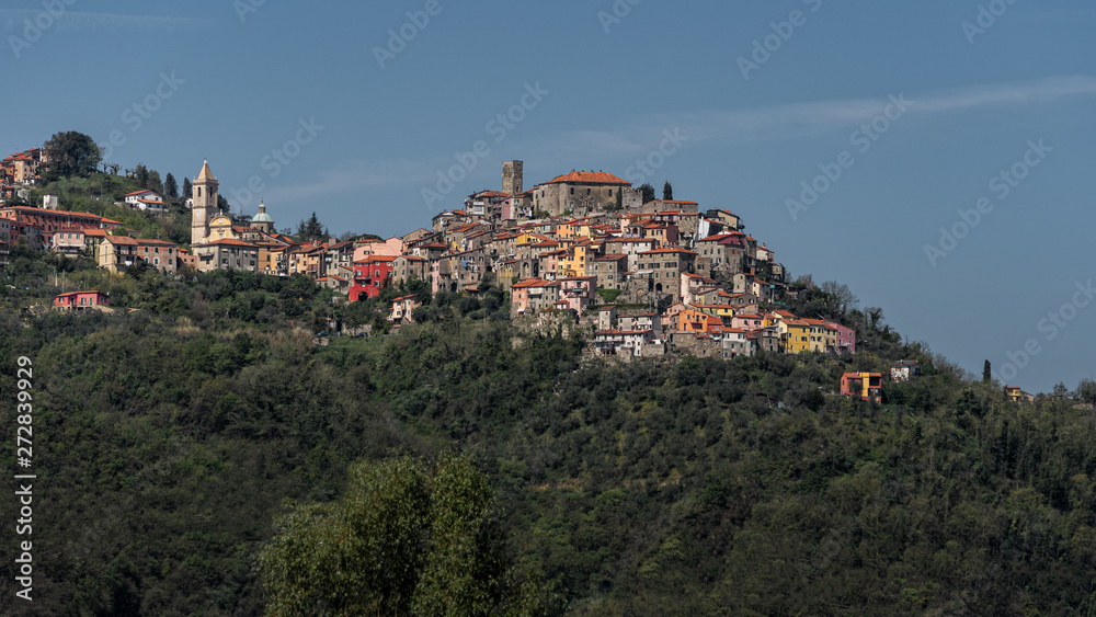 Old town on the hills of Tuscany Italy