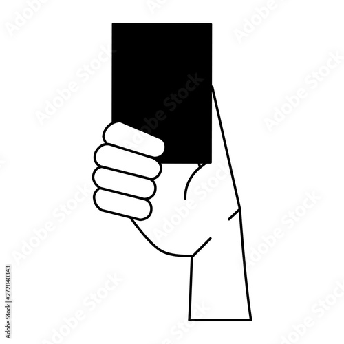 Soccer referee card sport cartoons in black and white