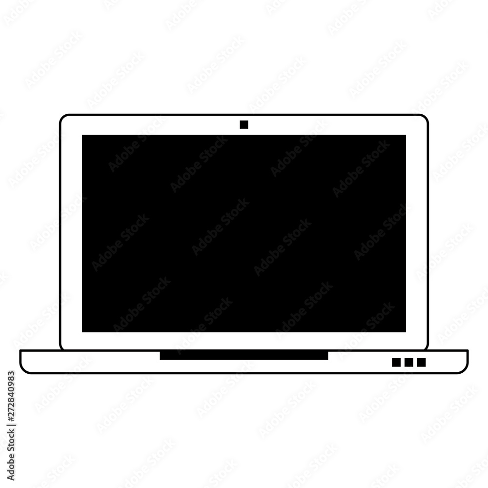 Laptop computer technology isolated symbol in black and white Laptop computer technology isolated symbol in black and white