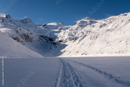 Swiss Alps in Winter Scenery 