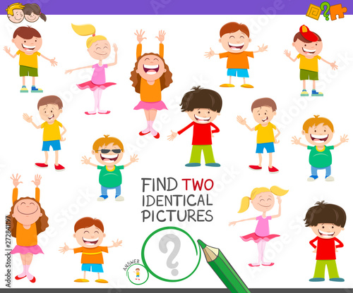 find two identical characters game for children