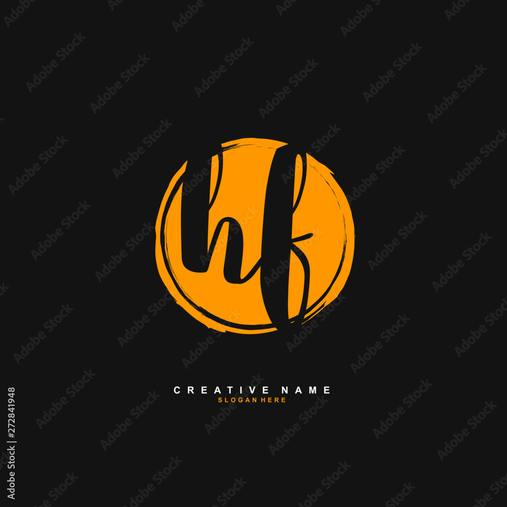 H F HF Initial logo template vector. Letter logo concept