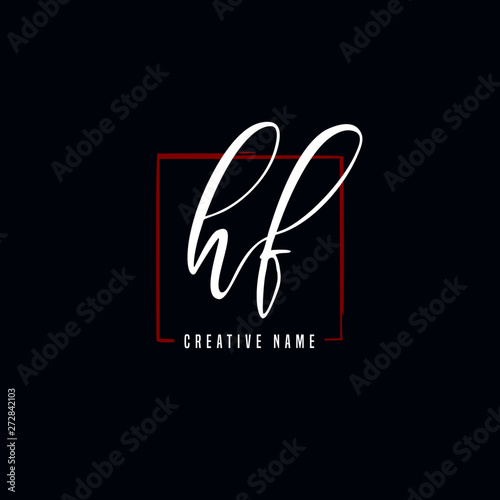 H F HF Initial logo template vector. Letter logo concept