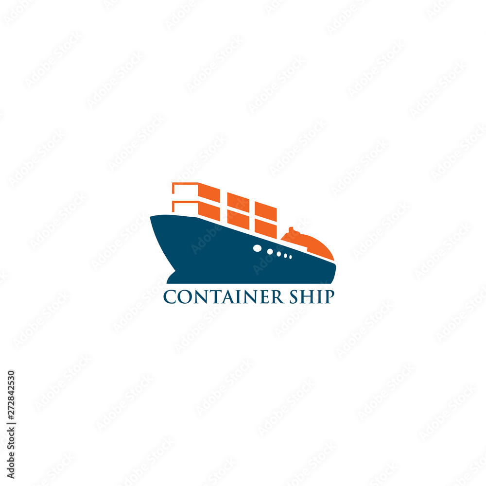 Container ship icon logo design vector template Stock Vector Adobe Stock