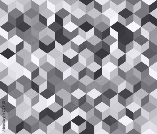 Vector seamless pattern. Gray 3d background.