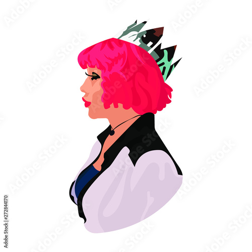 Beautiful girl in the crown . Perfect makeup. Beauty fashion. Cosmetic. Elegant hairstyle. - Vector