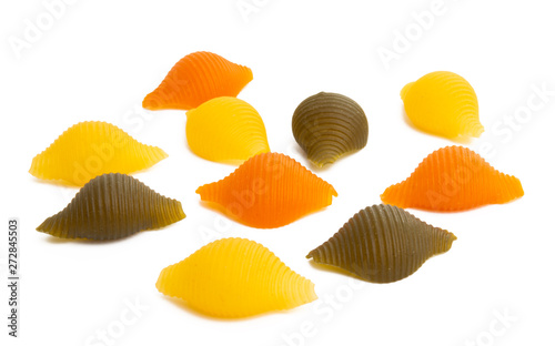 italian colored pasta isolated
