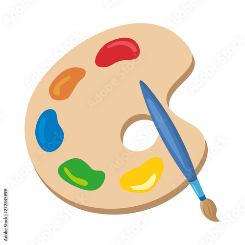 Isolated paint palette and brush design vector illustration
