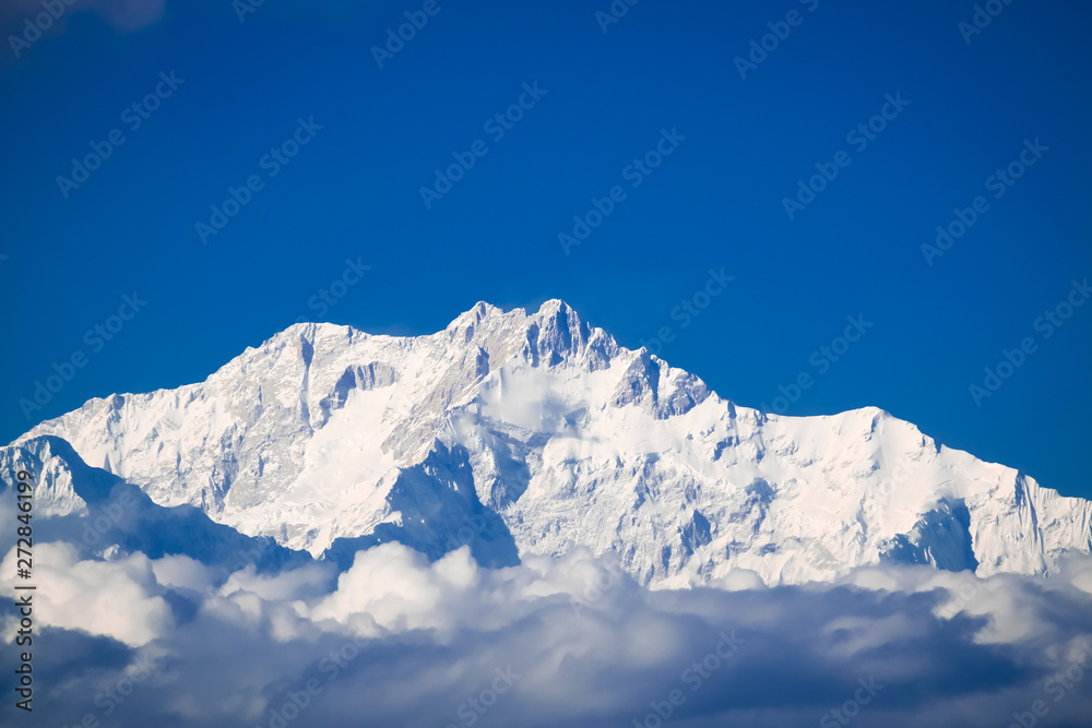 mountains and clouds a  natures beauty of mt. Kanchenjunga