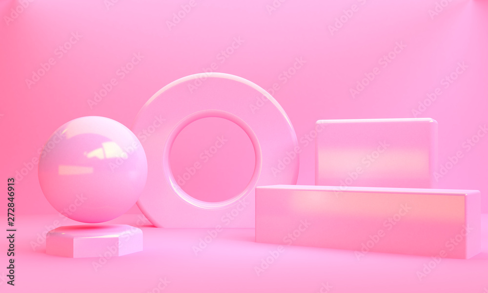 Scene with geometrical forms, minimal abstract background,3D render Scene with geometrical forms, minimal abstract background,3D render