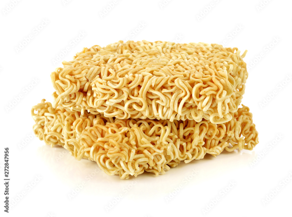 Instant noodles isolated on white background